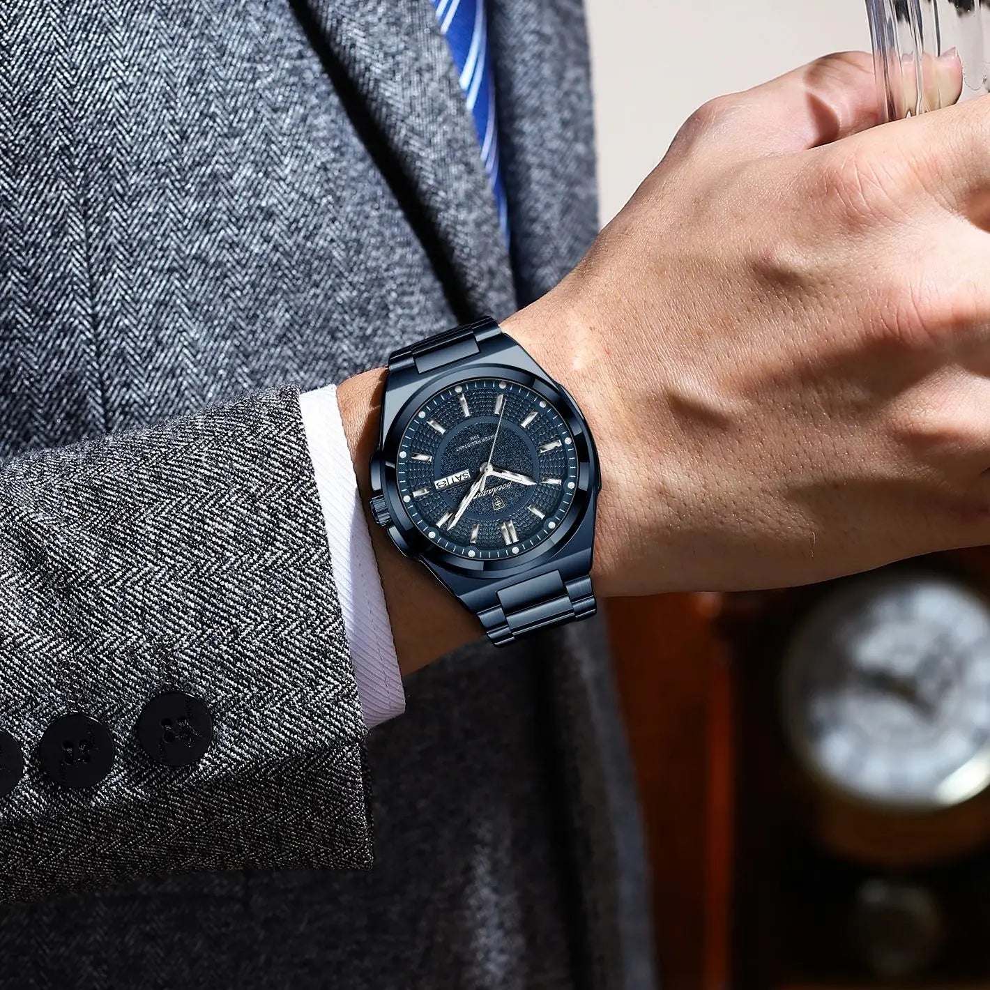 Relógio de Pulso Masculino Elegante de Quartzo com Calendário – Modelo 20