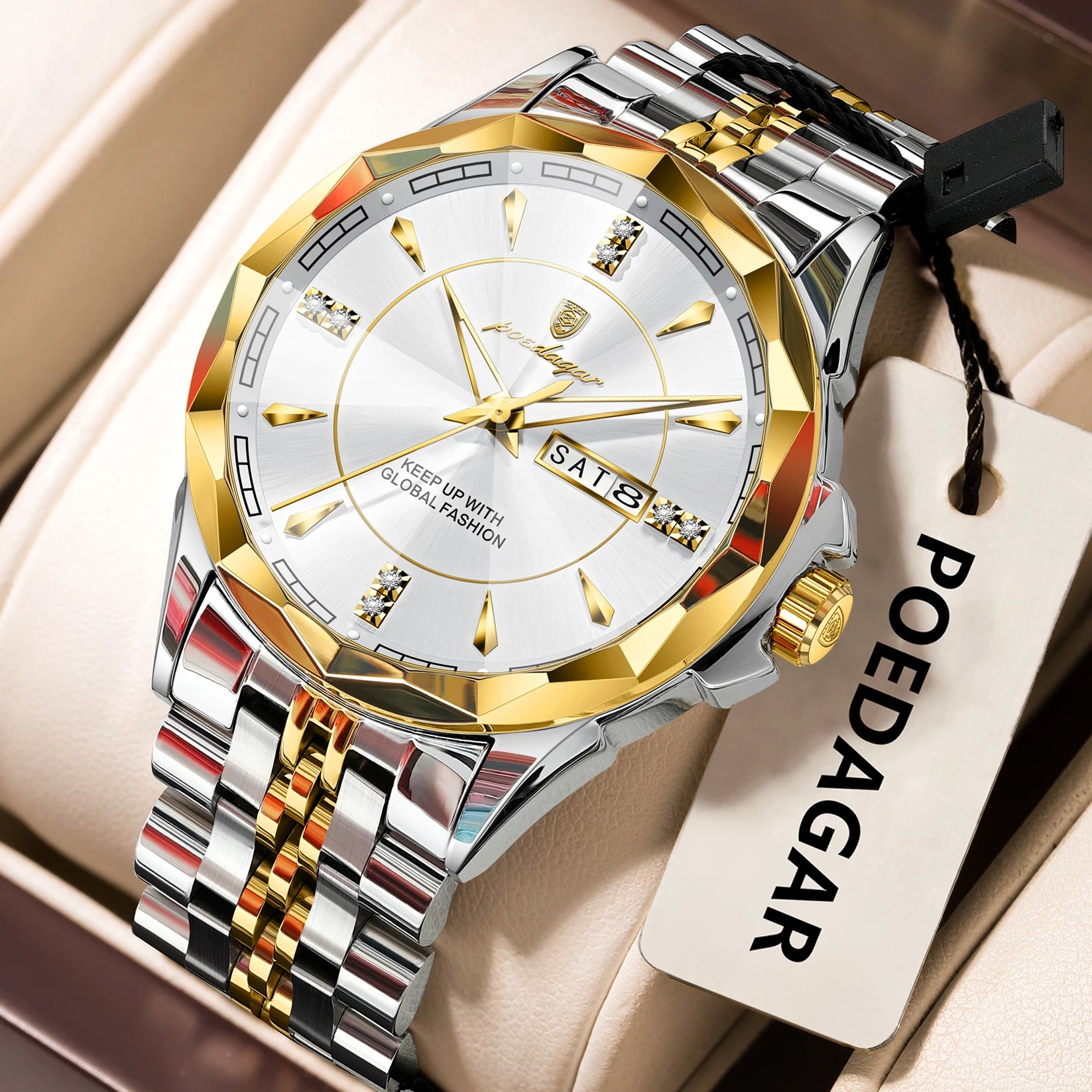 Relógio de Pulso Masculino Elegante de Quartzo com Calendário – Modelo 22