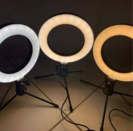 Ring Ligth Tripé de Mesa Iluminador pra Selfie/Youtuber/Maquiagem/Vídeo.
