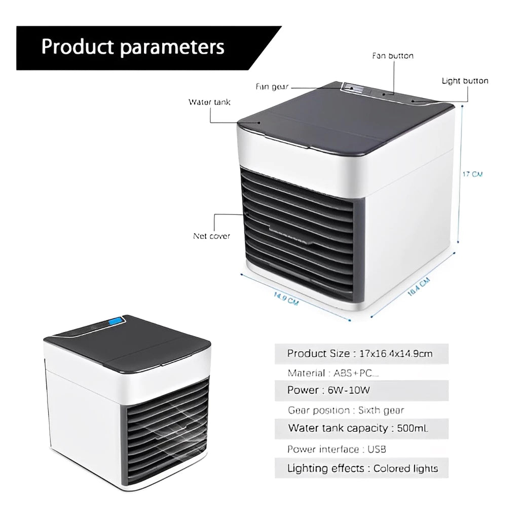 Mini Ar Condicionado Resfriador Portatil Air Cooler Umidificador Climatizador USB