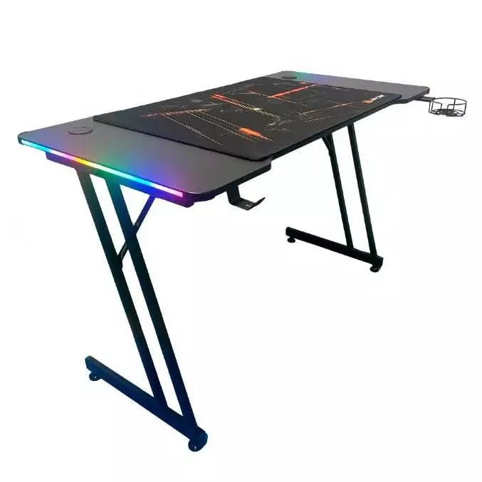 Mesa Gamer Pro Efeito Carbono 120x60 COM LED RGB, SEM LED e MousePad