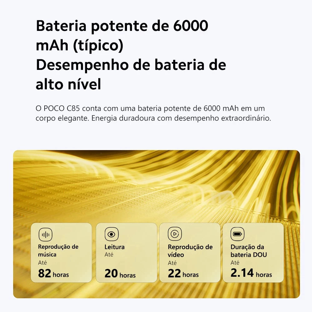 Celular POCO C85 Dual SIM 6+128GB 8+256GB Ram - Lacrado + Nota Fisca