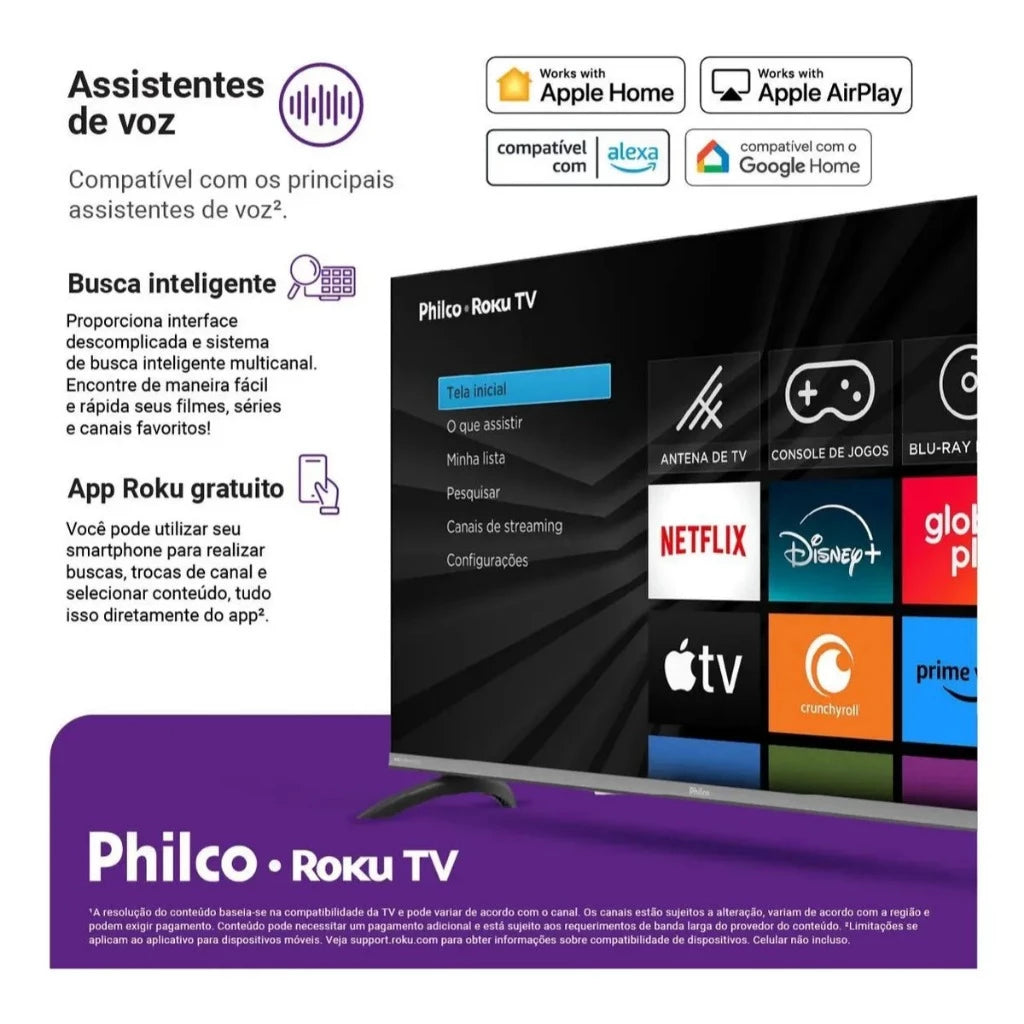 Smart TV 40” P40CRA Philco Full HD Wi-Fi HDMI USB Conversor Digital