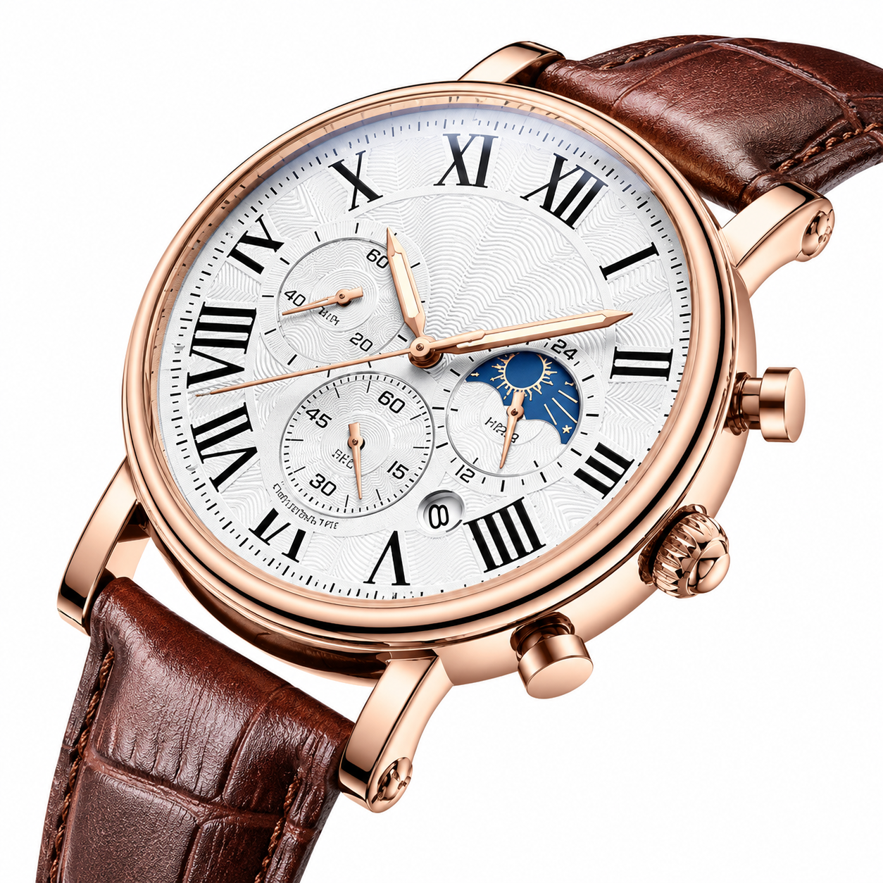 Relógio de Pulso Masculino Elegante de Quartzo com Calendário
