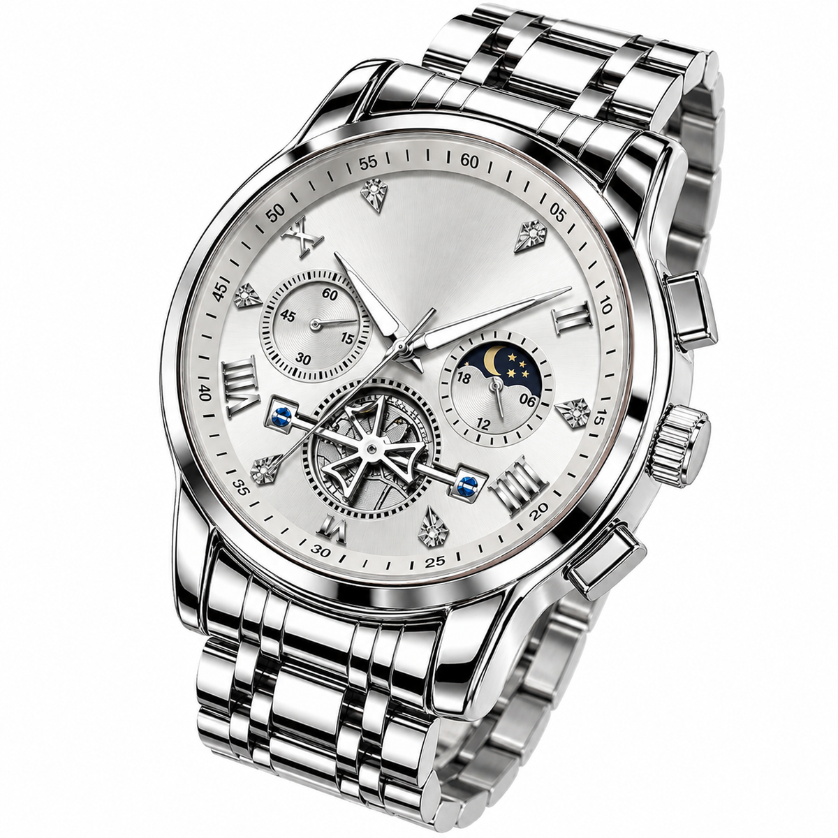 Relógio de Pulso Masculino Elegante de Quartzo com Cronógrafo