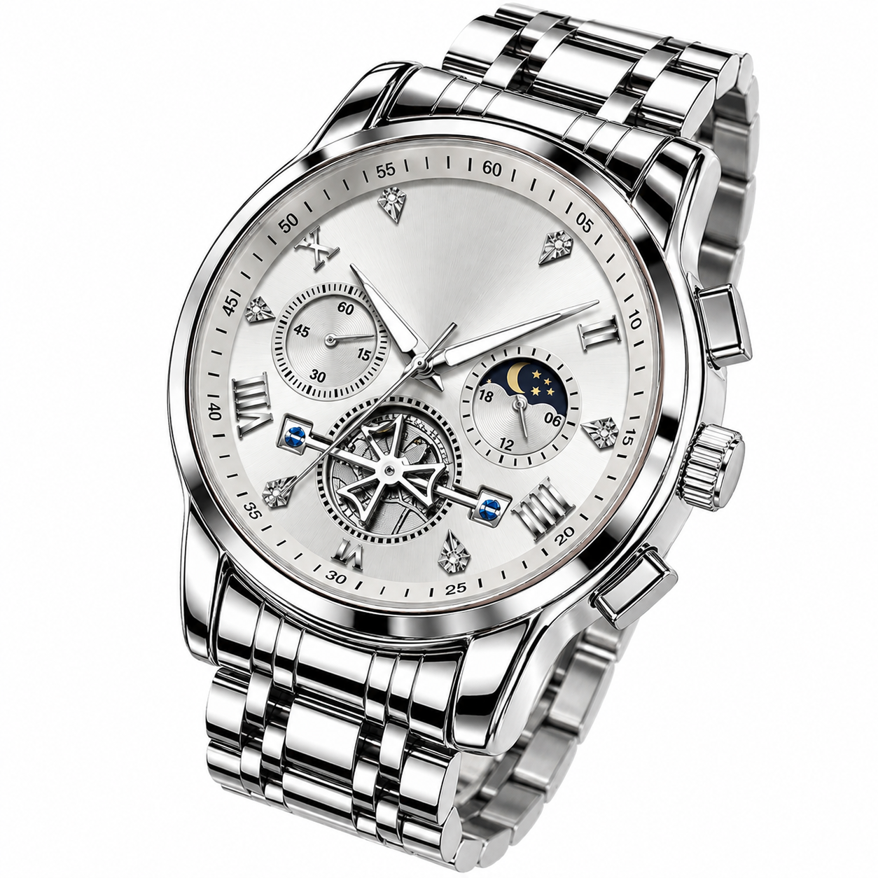 Relógio de Pulso Masculino Elegante de Quartzo com Cronógrafo