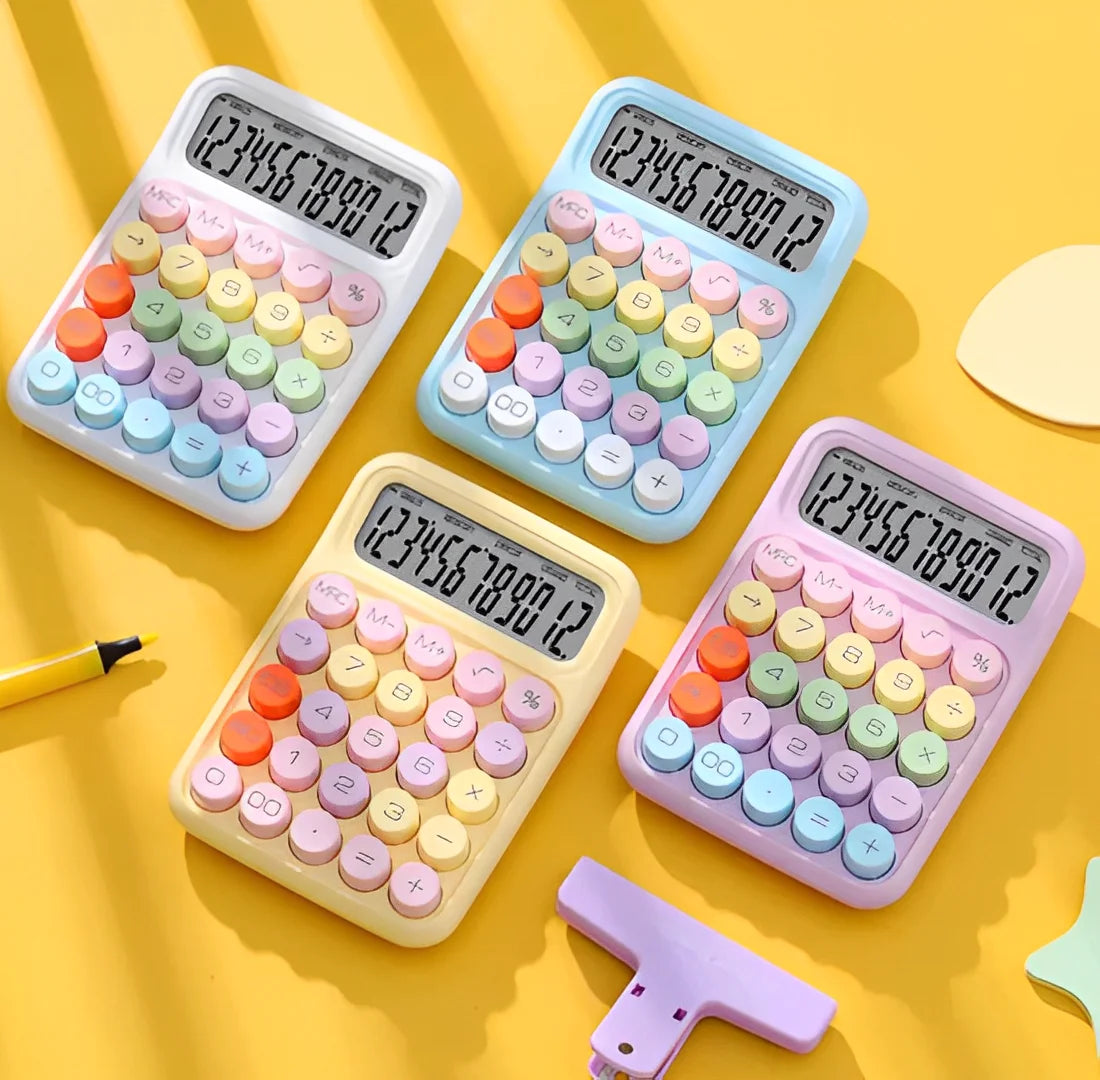 Calculadora Colorida Morandi De 12 Dígitos Teclado Mecânico De Ponto Grande Multineos - Store