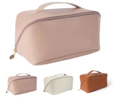 Bolsa Necessaire Feminino Cosmético De Couro PU De Grande Capacidade Portátil Viagem