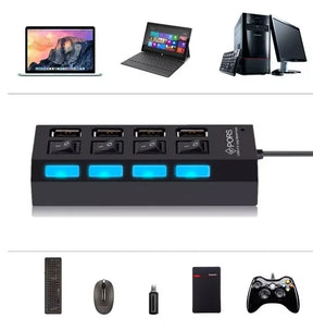 Extensão Hub Régua Usb 2.0 - 7 Portas Pc Hd Externo Pendrive
