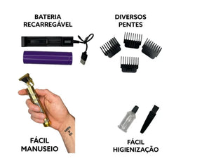 Máquina Profissional Acabamento Cabelo Barba Buda
