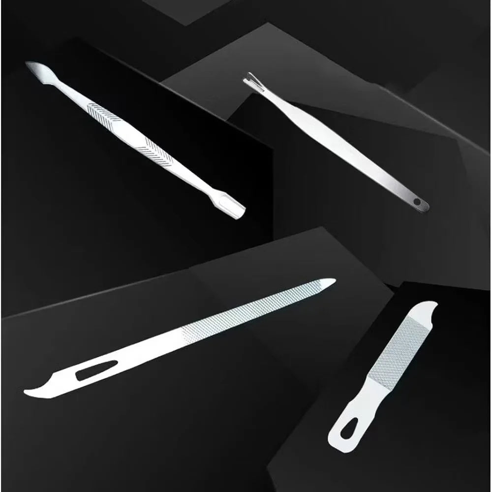 Kit Cortador De Unha Manicure Portatil Estojo Pinca Tesoura C/Organizador de couro de luxo