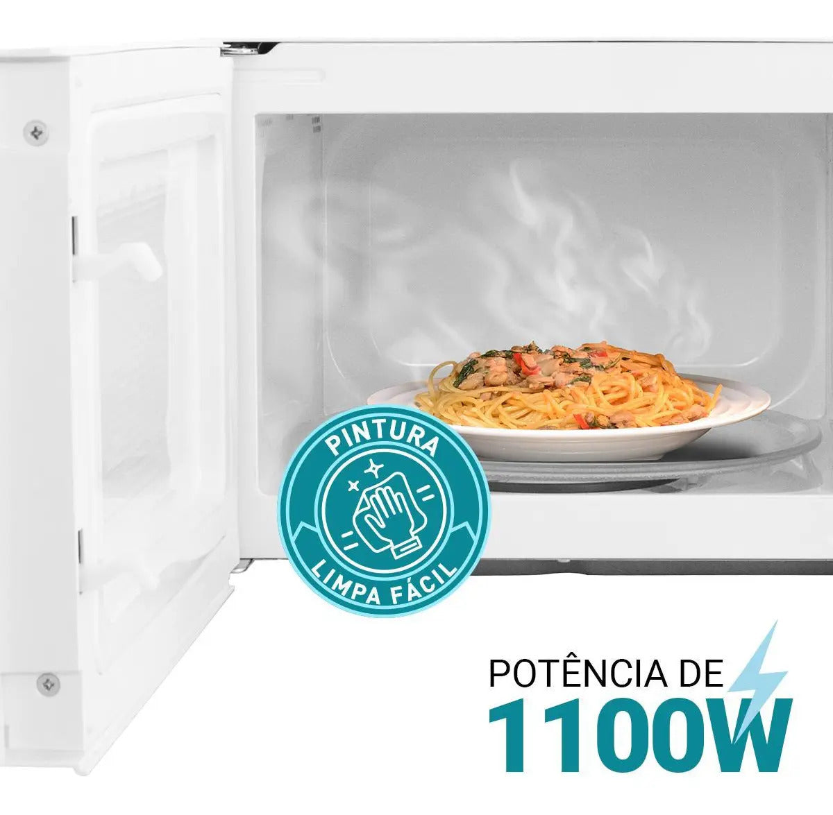 Micro-ondas Philco 20L Branco Pintura Limpa Fácil PMO23B