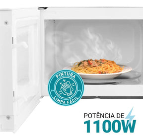 Micro-ondas Philco 20L Branco Pintura Limpa Fácil PMO23B