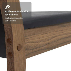 Sala De Jantar Mesa Tampo De Vidro 4 Cadeiras Tifani Madesa Cor Rustic/Preto XMMDJA040165