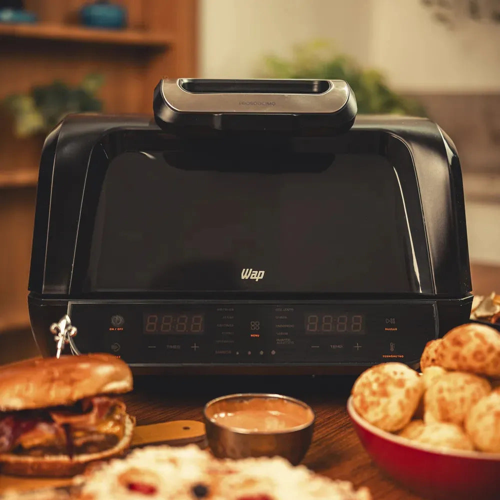 Fritadeira Elétrica Air Fryer Wap Barbecue Wc Ab1090 Smoker Função Defumado E 4 Níveis De Grelha