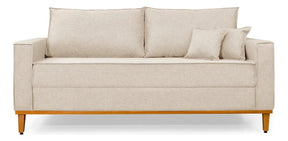 Sofá Beny 3 Lugares 1,80 Cru Moderno Confortável Design Clean Com