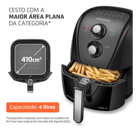 Fritadeira sem óleo air fryer 4L Mondial 1500W AFN-40-BFT