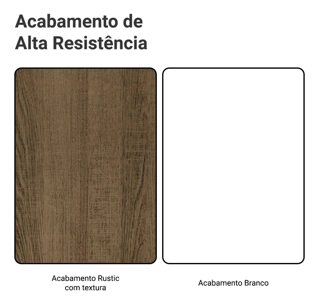 Guarda-roupa Casal Madesa Reno 3 Portas Correr Com Espelho Cor Rustic/Branco 10956E1E