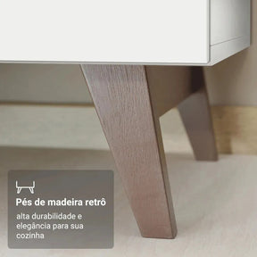 Armário De Cozinha Completa Modulada com Balcão para Cooktop Madesa Reims GRRM31000109 Com Armário Branco