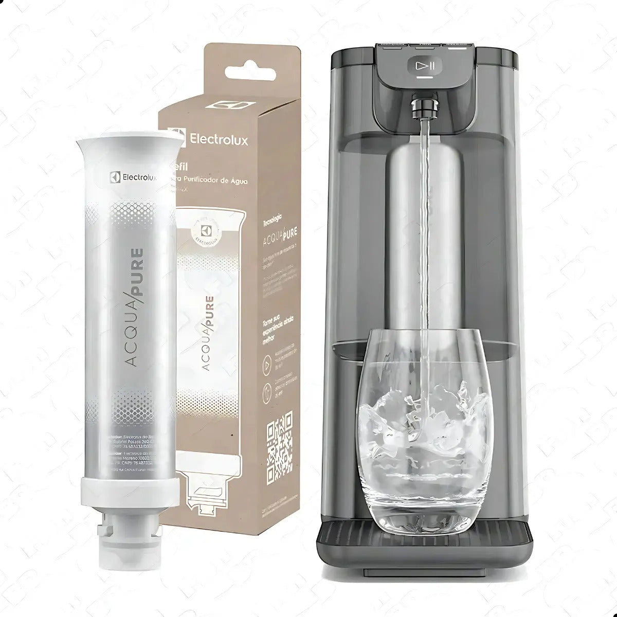 Kit 2 Refil De Água Acqua Pure Electrolux Pe12a Pe12b Pe12g PC01X, Cor Marrom-claro