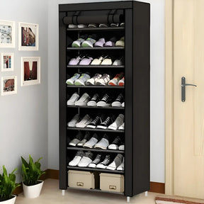 Sapateira Organizador De Sapatos Com 9 Prateleiras Tnt Cor Preto