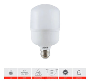 Kit 5 Lâmpadas Bulbo Alta Potência 20w 6500k Atacado Avant Luz Branco-frio