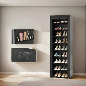 Sapateira Organizador De Sapatos Com 9 Prateleiras Tnt Cor Preto