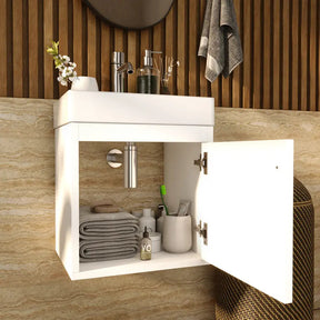 Gabinete Banheiro Armario 40cm Suspenso Mdf Sem Cuba Cor Do Móvel Branco