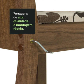 Sala De Jantar Madesa Maris Mesa Tampo De Madeira 6 Cadeiras Cor Rustic/Floral Hibiscos 044825ZXTFLH