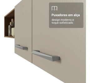 Armário De Cozinha Compacta 196cm Rustic/crema Aura Madesa