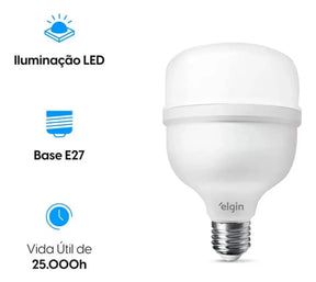Lampada Led Bulbo Alta Potencia 50w Elgin 6500k