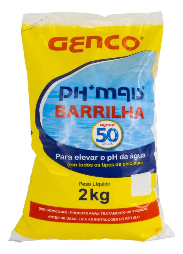Barrilha Genco 2 Kg Elevador de pH Granulado para Piscina