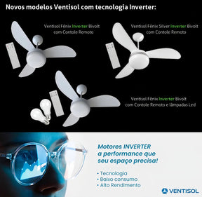 Ventilador De Teto C/ Controle 6 Vel. Fenix Ventisol