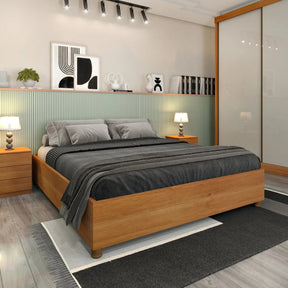 Cama Queen Convencional Tcil Móveis Mônaco MDP 203x164cm Cor Cinamomo