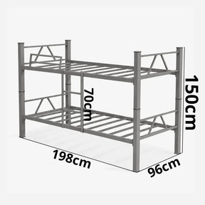 Cama Beliche Solteiro Klm Aço Reforçado Tubular Cor Preto Beliche Rubi