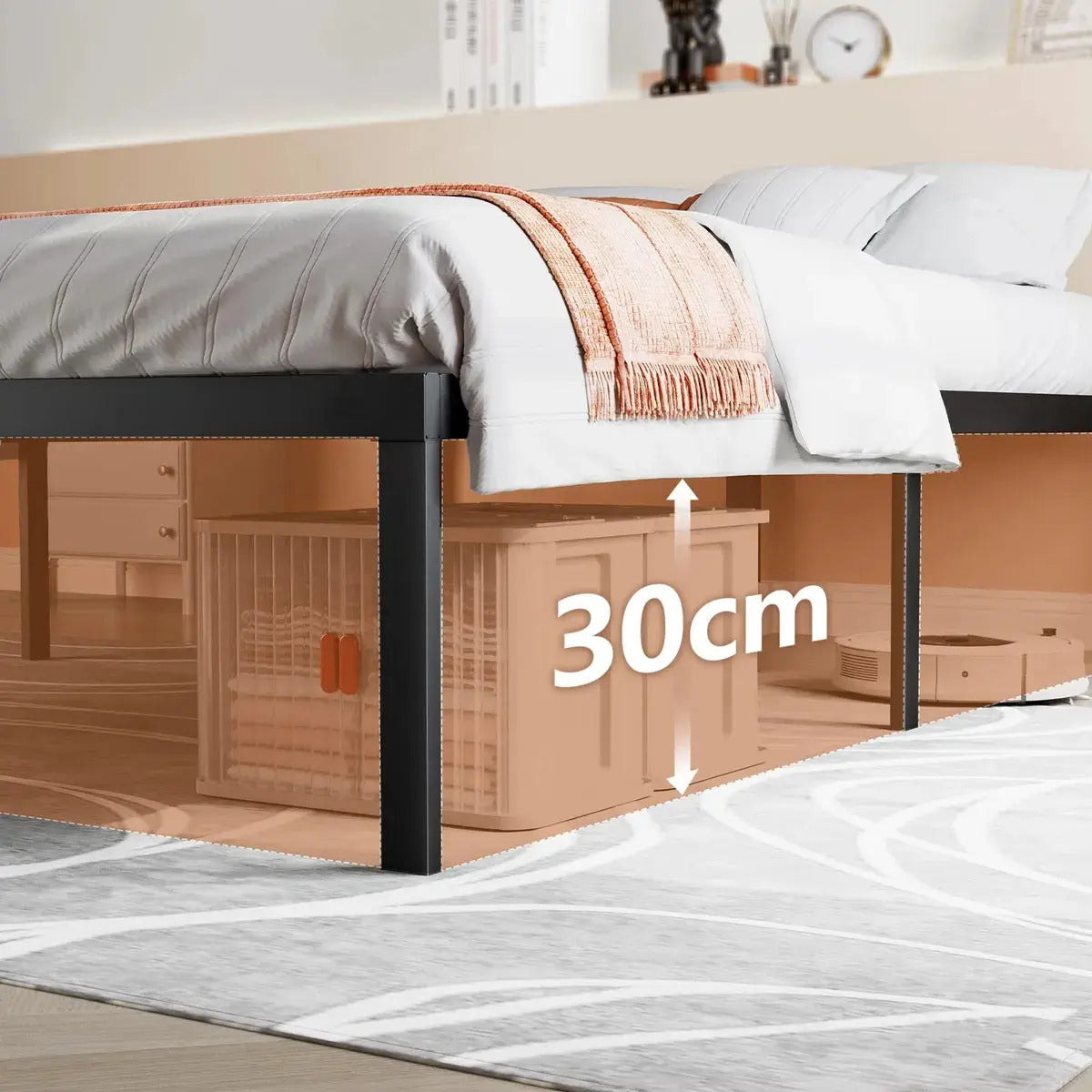 Estrutura De Cama De Metal, Solteiro, Com Espaço De Armazena Cor Preto Hot Wheels