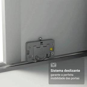 Guarda Roupa Casal Armário Quarto 100% Mdf C Espelho Madesa Royale 3 Portas Cor Branco 106209
