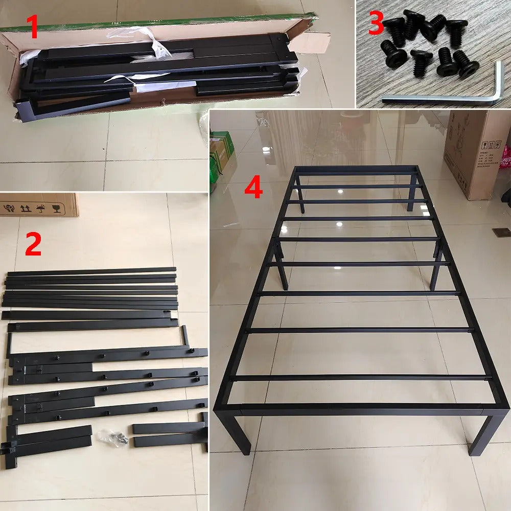 Estrutura De Cama De Metal, Solteiro, Com Espaço De Armazena Cor Preto Hot Wheels