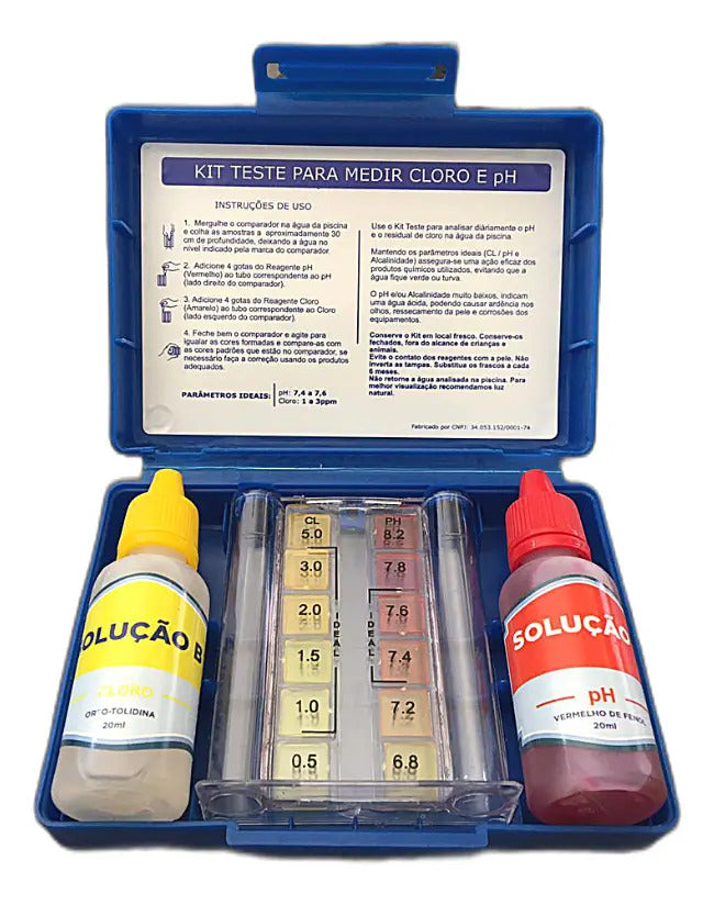 Kit Teste Ph E Cloro Para Medir Qualidade Da Agua E Piscinas