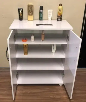 Armário De Chão Lavanderia Cor Branca Prateleira Produtos Cor do móvel Branco