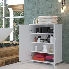 Armário De Chão Lavanderia Cor Branca Prateleira Produtos Cor do móvel Branco