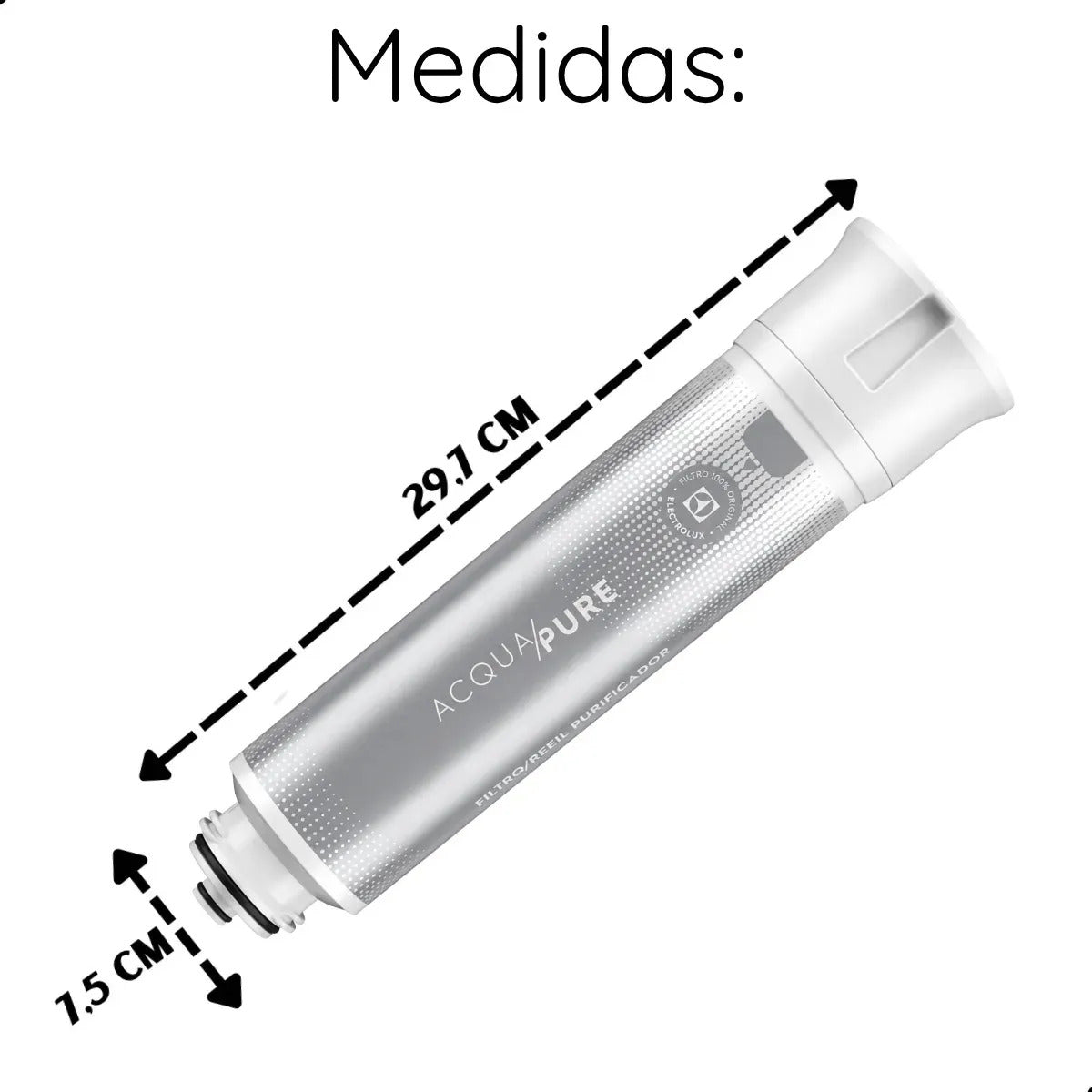 Kit 2 Refil De Água Acqua Pure Electrolux Pe12a Pe12b Pe12g PC01X, Cor Marrom-claro