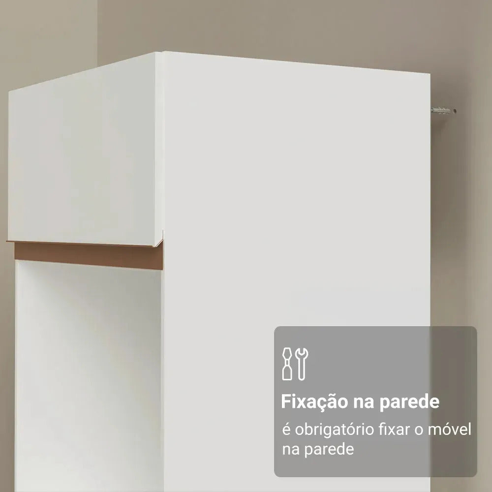 Armário De Cozinha Completa Modulada com Balcão para Cooktop Madesa Reims GRRM31000109 Com Armário Branco