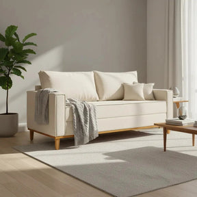 Sofá Beny 3 Lugares 1,80 Cru Moderno Confortável Design Clean Com