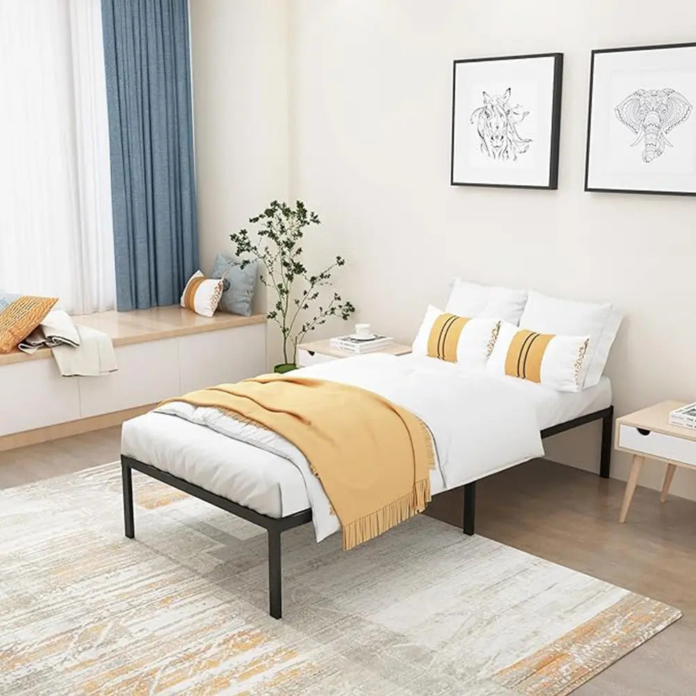 Estrutura De Cama De Metal, Solteiro, Com Espaço De Armazena Cor Preto Hot Wheels