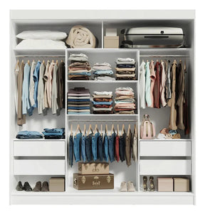 Guarda-roupa Casal Armário Quarto Reno Madesa 3 Portas De Correr Esp Branco 1095H91E