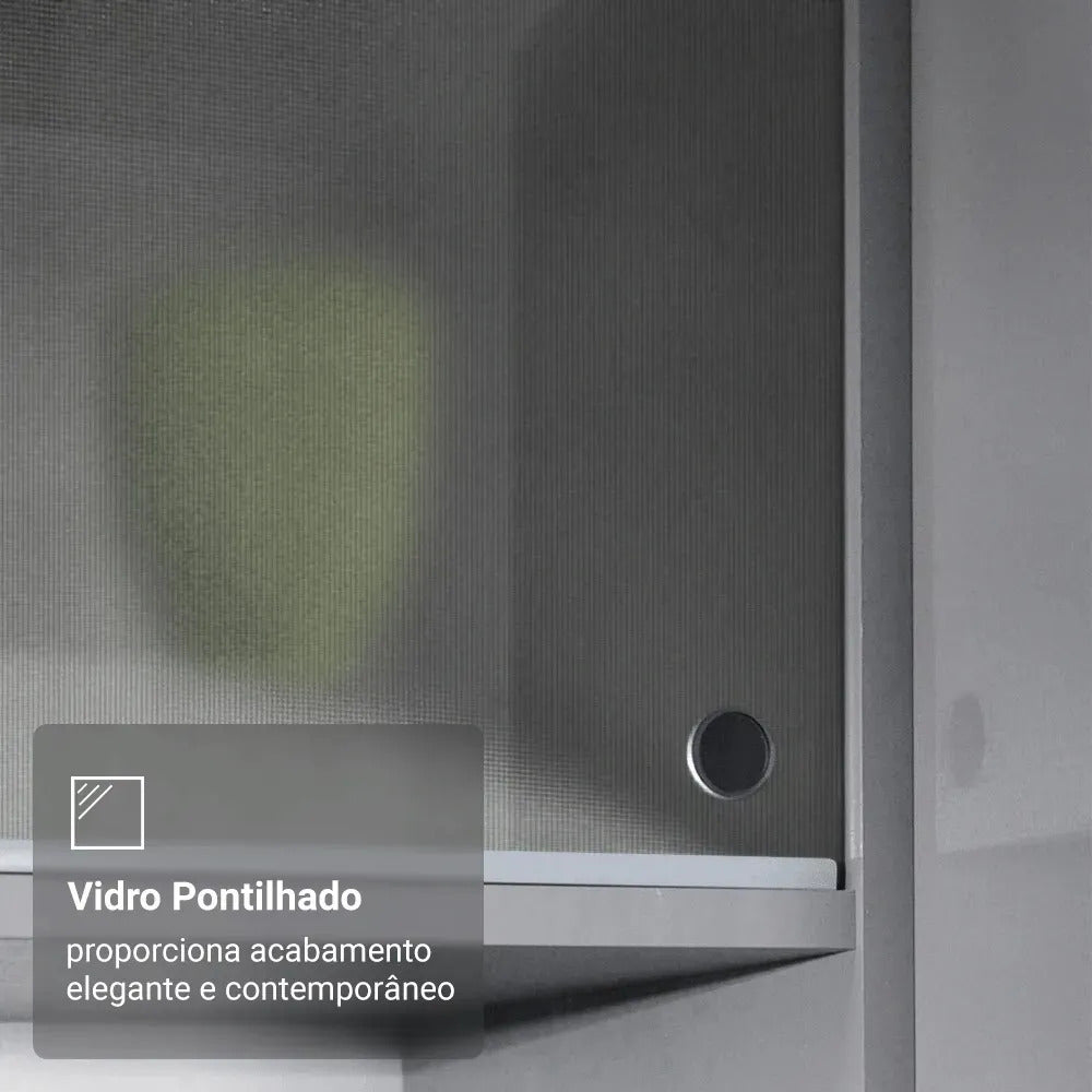Armário Cozinha Completa Suspenso 300cm Cinza Nice Madesa 06