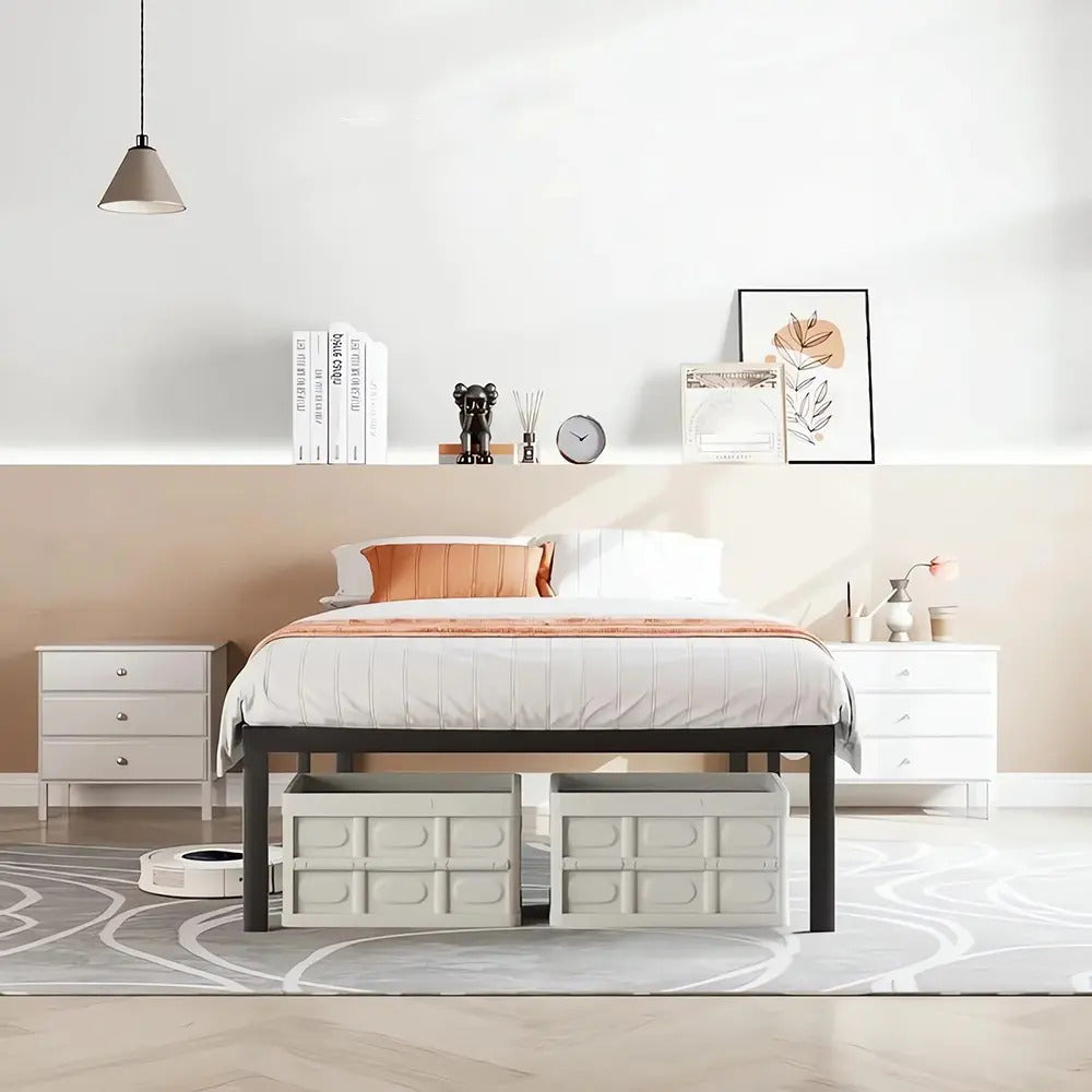 Estrutura De Cama De Metal, Solteiro, Com Espaço De Armazena Cor Preto Hot Wheels