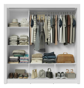 Guarda Roupa Casal Madesa Mônaco 3 Portas De Correr Cor Branco 109309