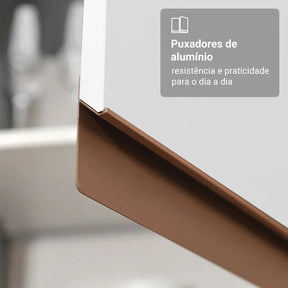 Armário De Cozinha Completa Modulada com Balcão para Cooktop Madesa Reims GRRM31000109 Com Armário Branco